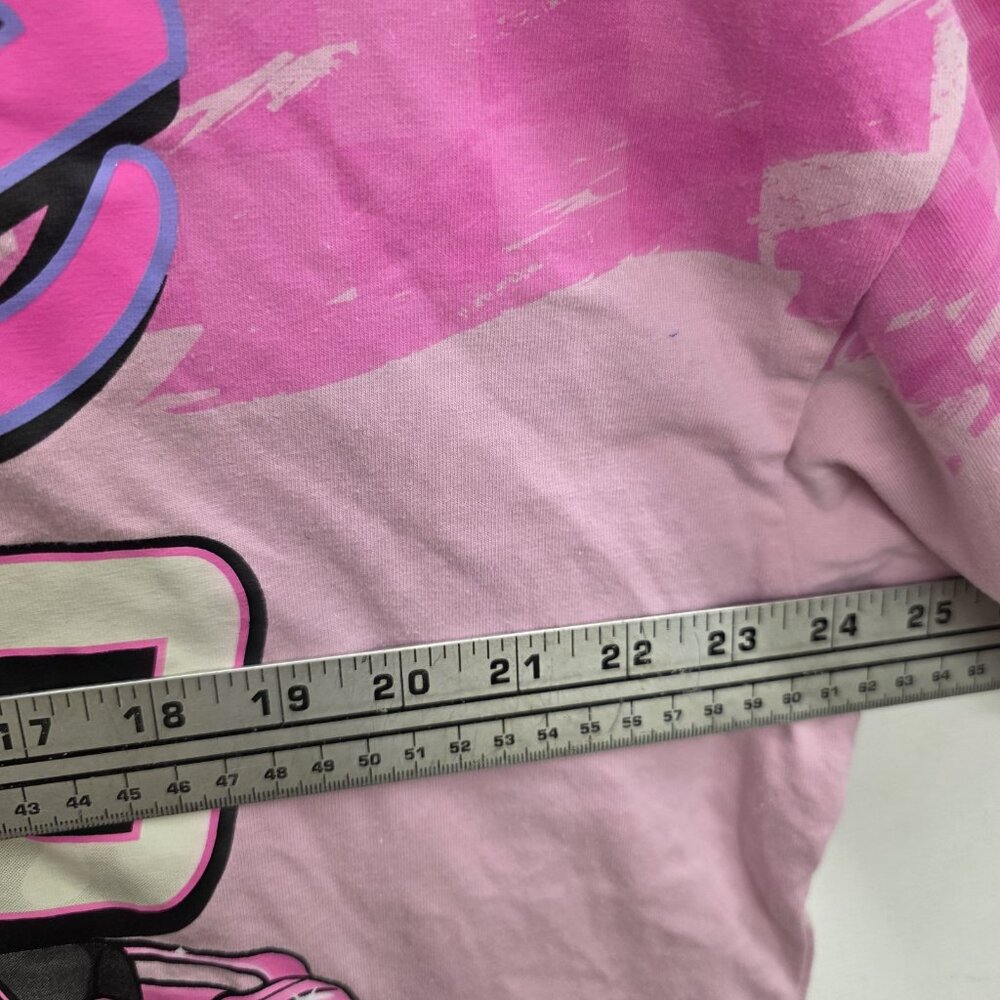 BARBIE CALIFORNIA T-SHIRT pink 80s race car checkered BIG LOGO FRONT BACK 2XL - Picture 5 of 7